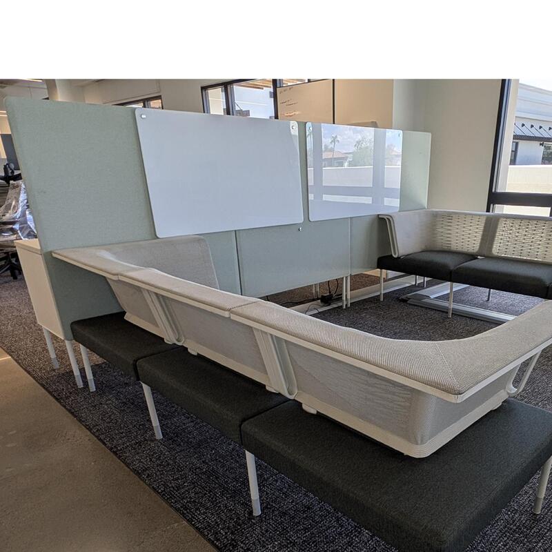 Herman Miller Public Office Landscape Used Social Chairs, Green and White - Thumbnail 4