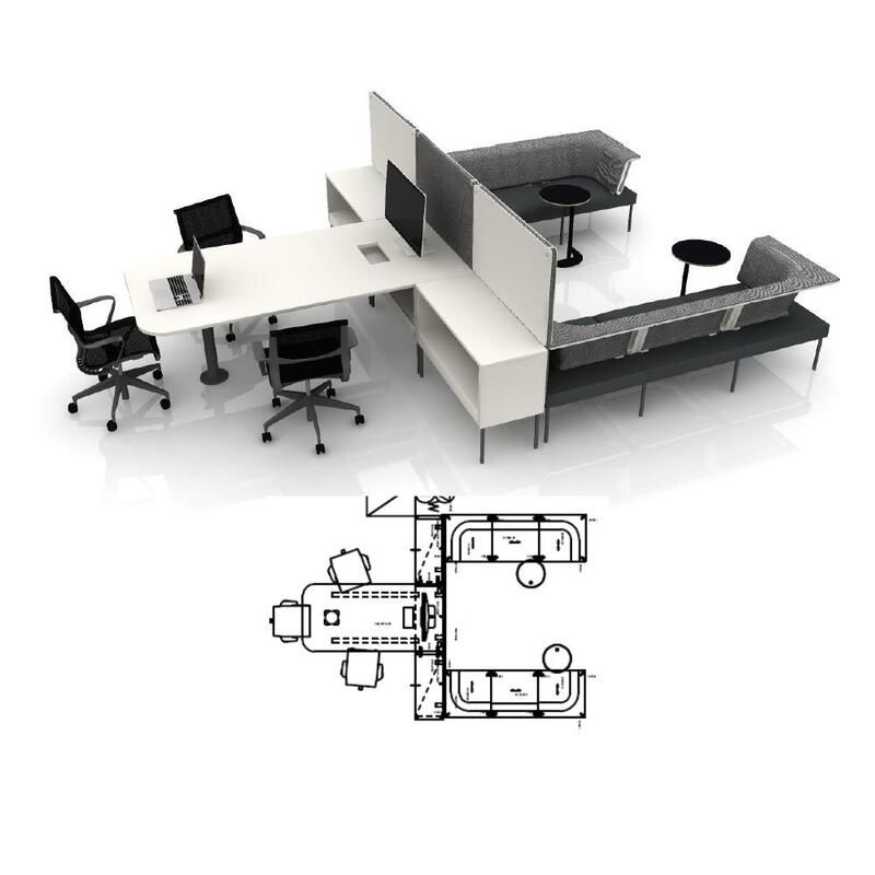 Herman Miller Public Office Landscape Used Social Chairs, Green and White - Thumbnail 7