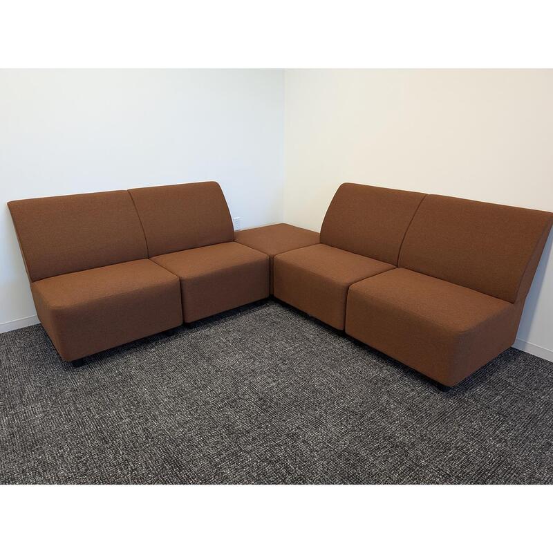 Herman Miller Plex Used 5 Piece Modular Lounge Set, Rust - Thumbnail 2