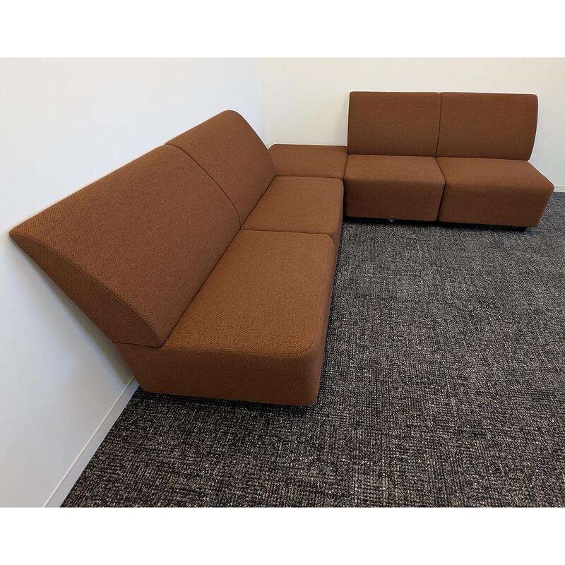 Herman Miller Plex Used 5 Piece Modular Lounge Set, Rust - Thumbnail 3