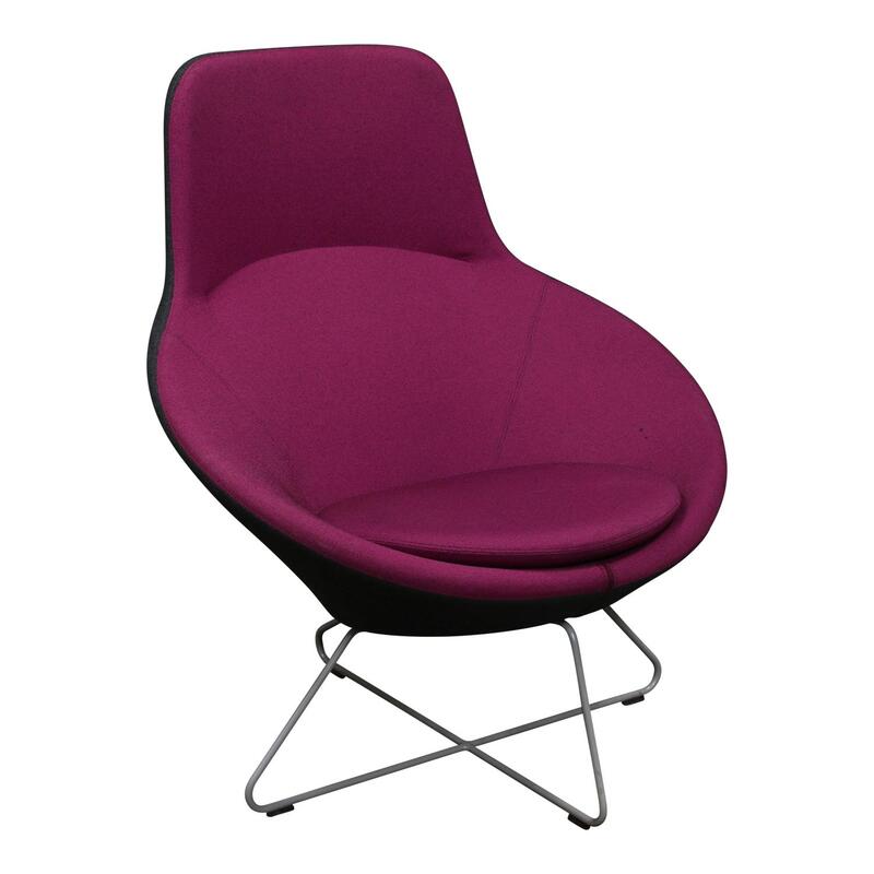 Allermuir Conic Used Two-Tone Accent Chair, Magenta and Gray - Image 1