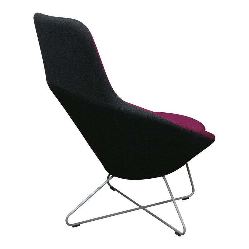 Allermuir Conic Used Two-Tone Accent Chair, Magenta and Gray - Thumbnail 2