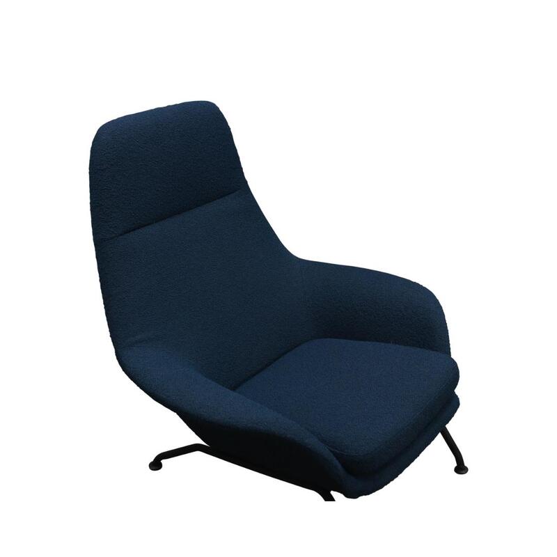Design Used High Back Lounge Chair, Blue - Thumbnail 3