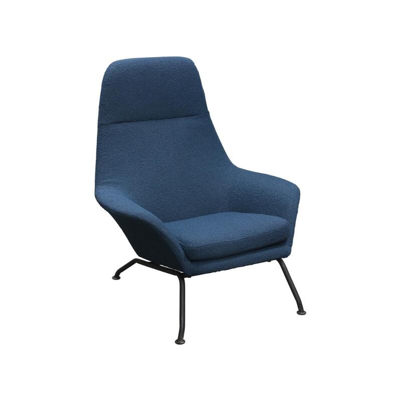 Design Used High Back Lounge Chair, Blue - Image 1