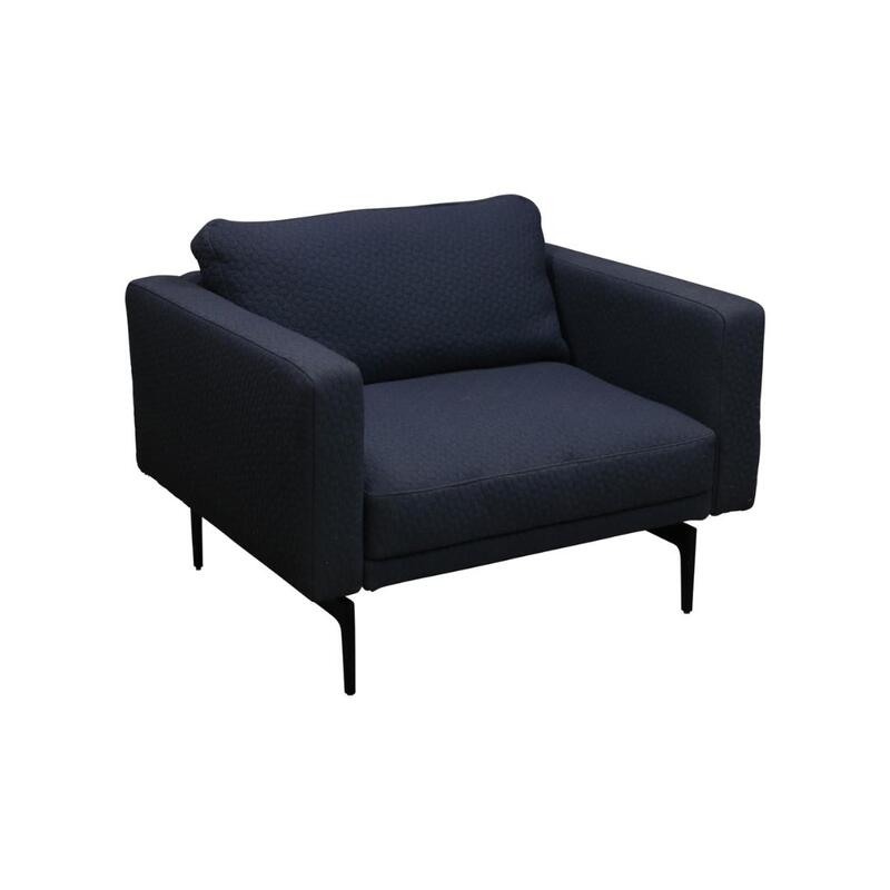 Relaxed Used Club Chair, Blue Dot Pattern - Image 1