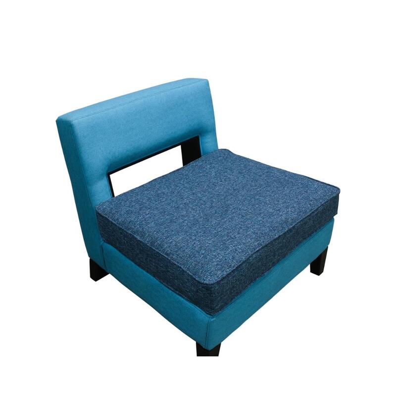 Used Mid Century Modern Guest Chair, Splash and Bluebird - Thumbnail 2