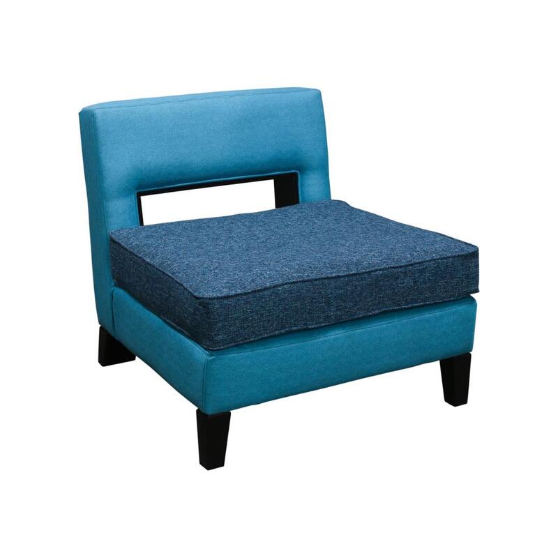 Used Mid Century Modern Guest Chair, Splash and Bluebird - Image 1