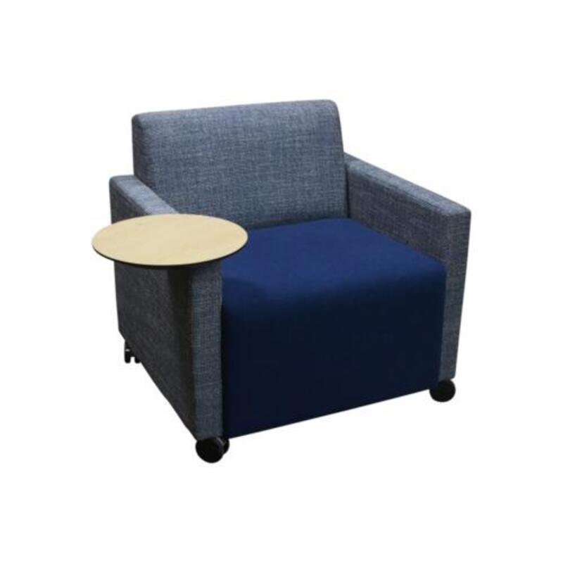Steelcase Coalese Coupe Grande Used Mobile Tablet Guest Chair, Blue - Image 1