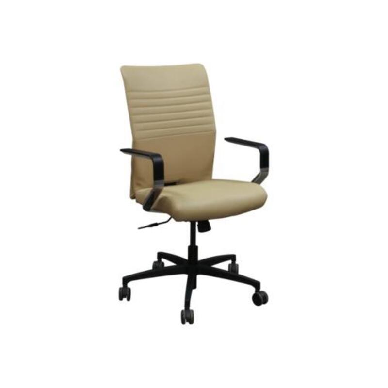 Via Used PU Leather Conference Chair, Creamy Taupe - Image 1