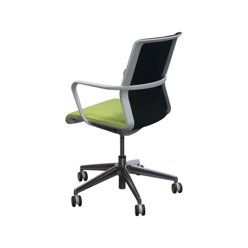 Senator Circo Used Black Mesh Back Conference Chair, Lime Green - Thumbnail 3