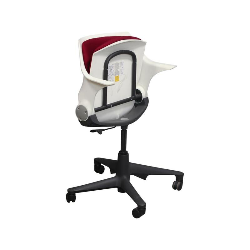 Vecta Used Nesting Chair with Arms, Red and White - Thumbnail 4