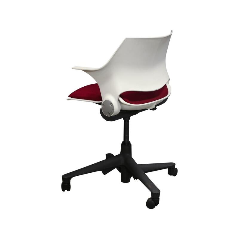Vecta Used Nesting Chair with Arms, Red and White - Thumbnail 3