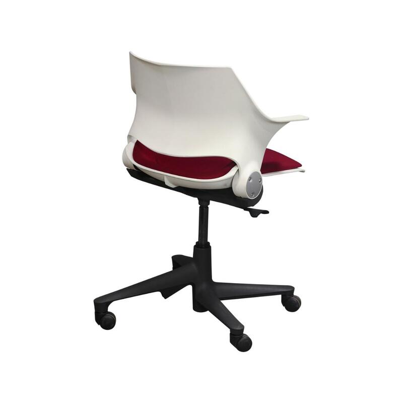Vecta Used Nesting Chair with Arms, Red and White - Thumbnail 2