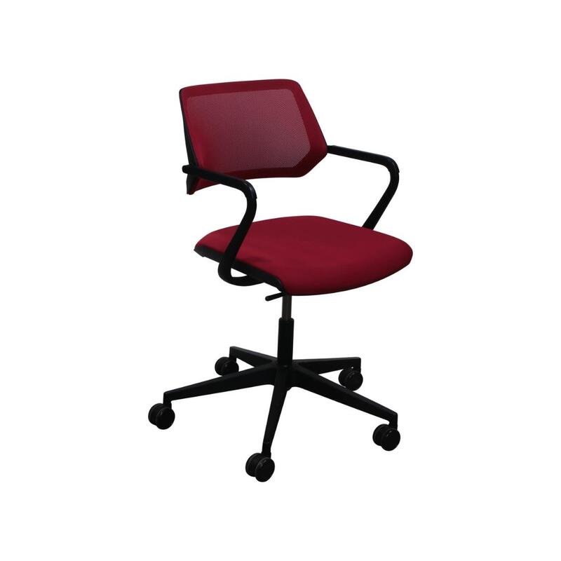 QiVi Used Mesh Conference Chair, Red - Image 1