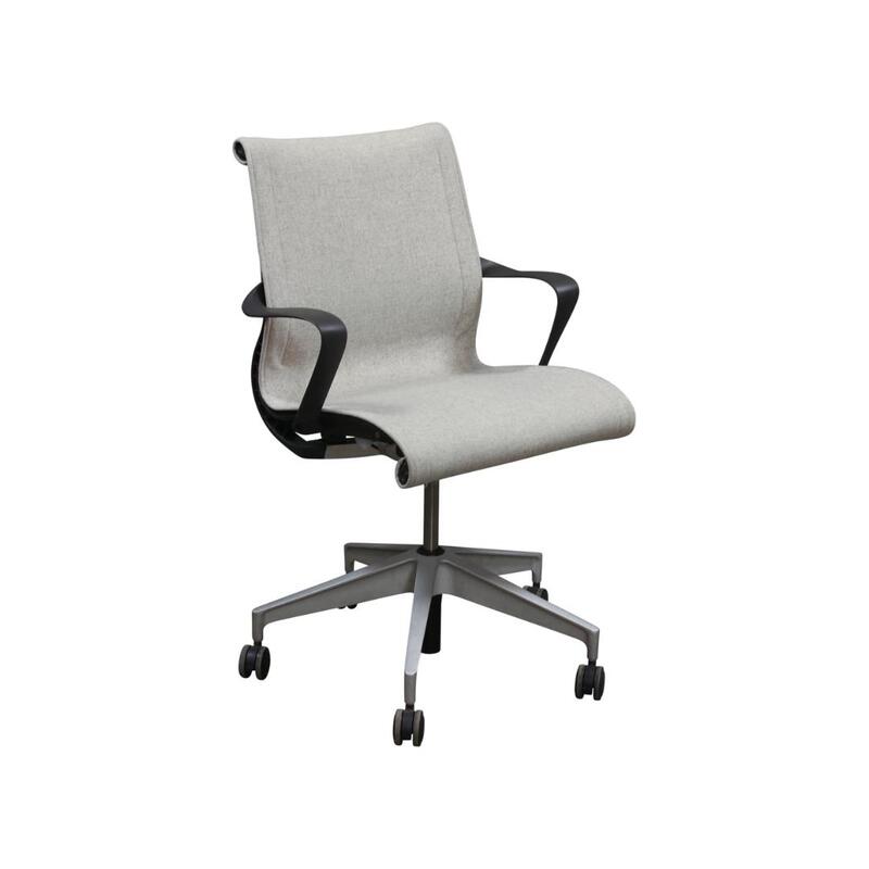Setu Used Chair w Aluminum Base, Light Gray - Image 1