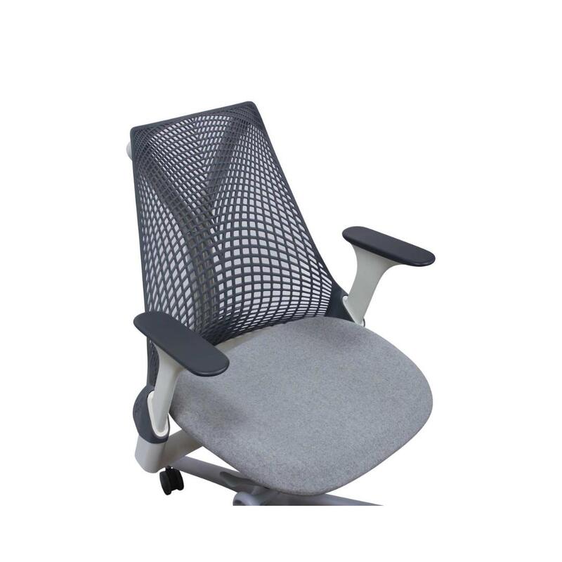 Sayl Used Dark Gray Back Conference Chair, Light Gray Seat - Thumbnail 4