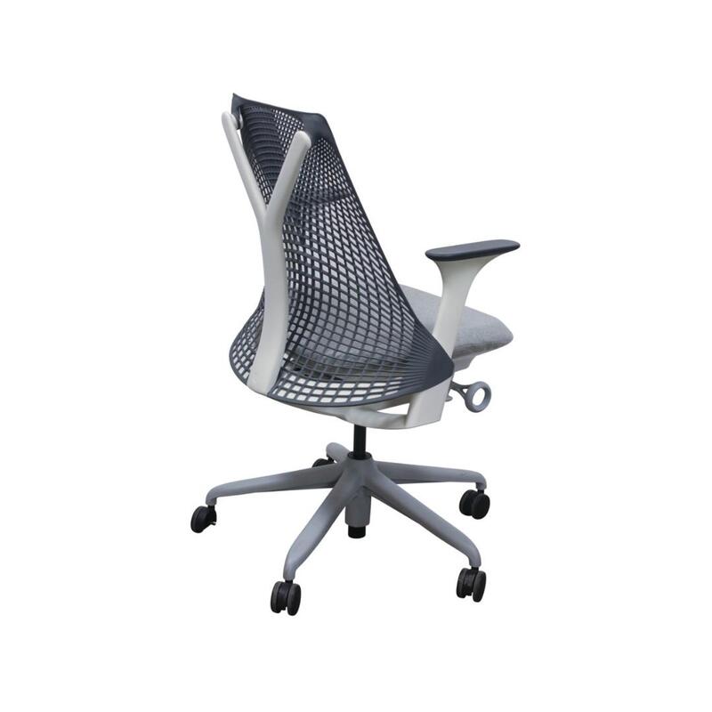 Sayl Used Dark Gray Back Conference Chair, Light Gray Seat - Thumbnail 2