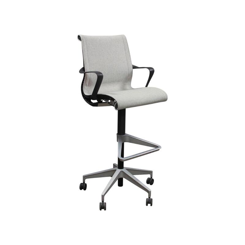Setu Used Stool w Aluminum Base, Light Gray - Image 1