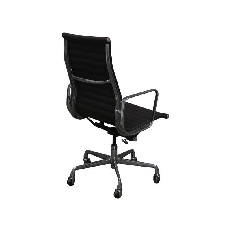 Eames Used Aluminum Group High Back Management Chair, Brown Leather - Thumbnail 2