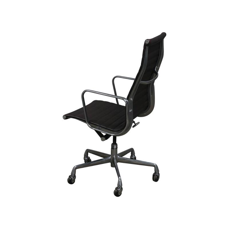 Eames Used Aluminum Group High Back Management Chair, Brown Leather - Thumbnail 3