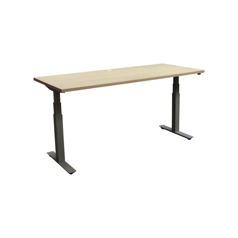 Used 30×70 In Adjustable Height Table Desk, Light Oak - Image 1