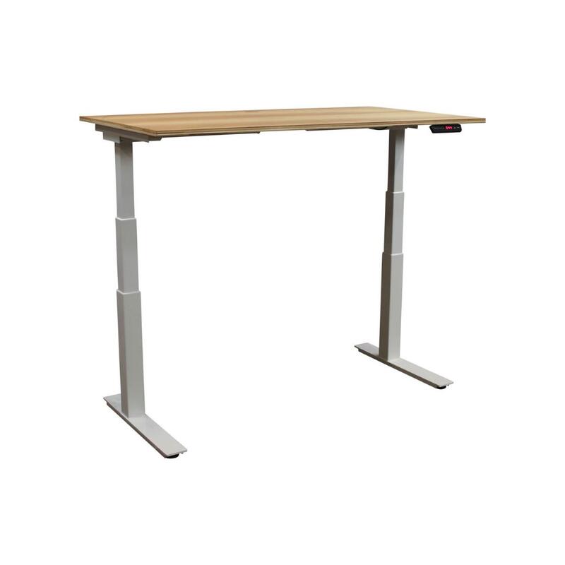 29×53 In Used Adjustable Height Table Desk, Light Oak - Thumbnail 2