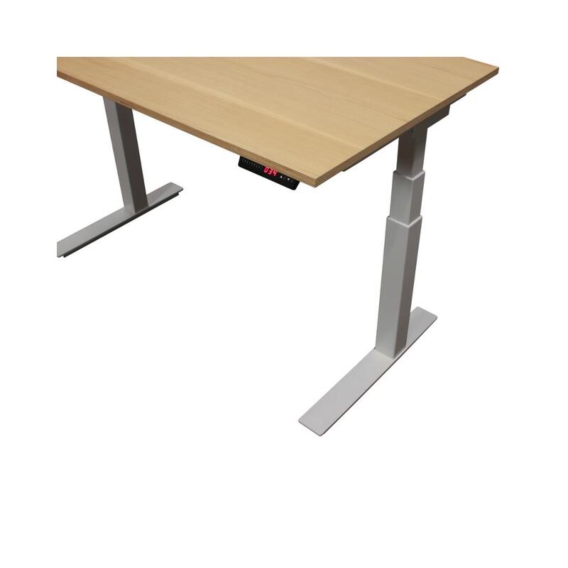 29×53 In Used Adjustable Height Table Desk, Light Oak - Thumbnail 3