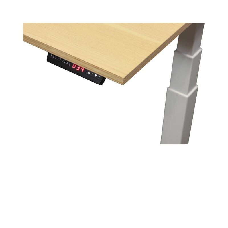 29×53 In Used Adjustable Height Table Desk, Light Oak - Thumbnail 4
