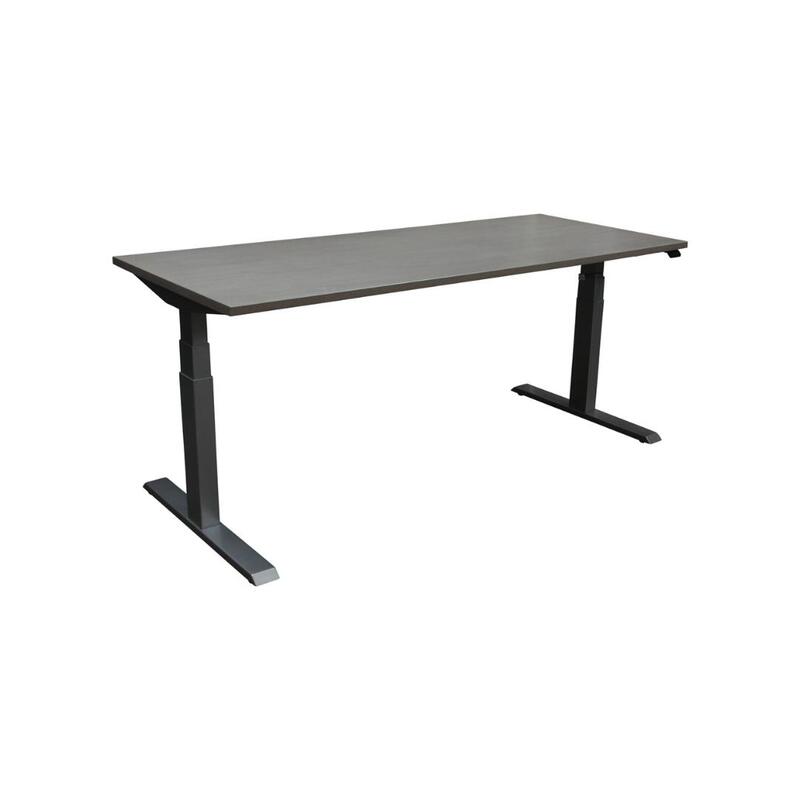 Adjustable Height Used 29×70 Electric Sit Stand Desk, Light Gray - Image 1