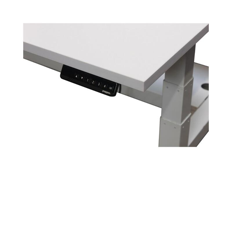 Used Series L Adjustable Height Double Desk for 2, White - Thumbnail 3