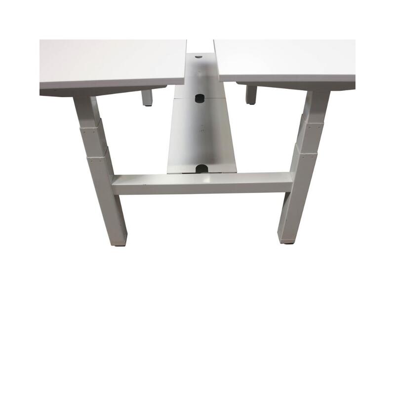 Used Series L Adjustable Height Double Desk for 2, White - Thumbnail 4