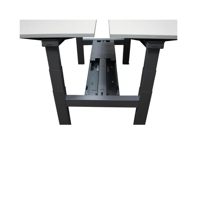 Used Adjustable Height Double Desk for 2, White - Thumbnail 4