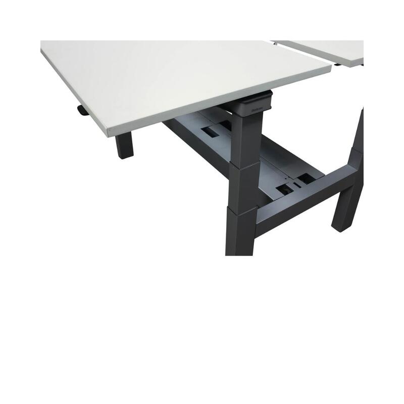 Used Adjustable Height Double Desk for 2, White - Thumbnail 5