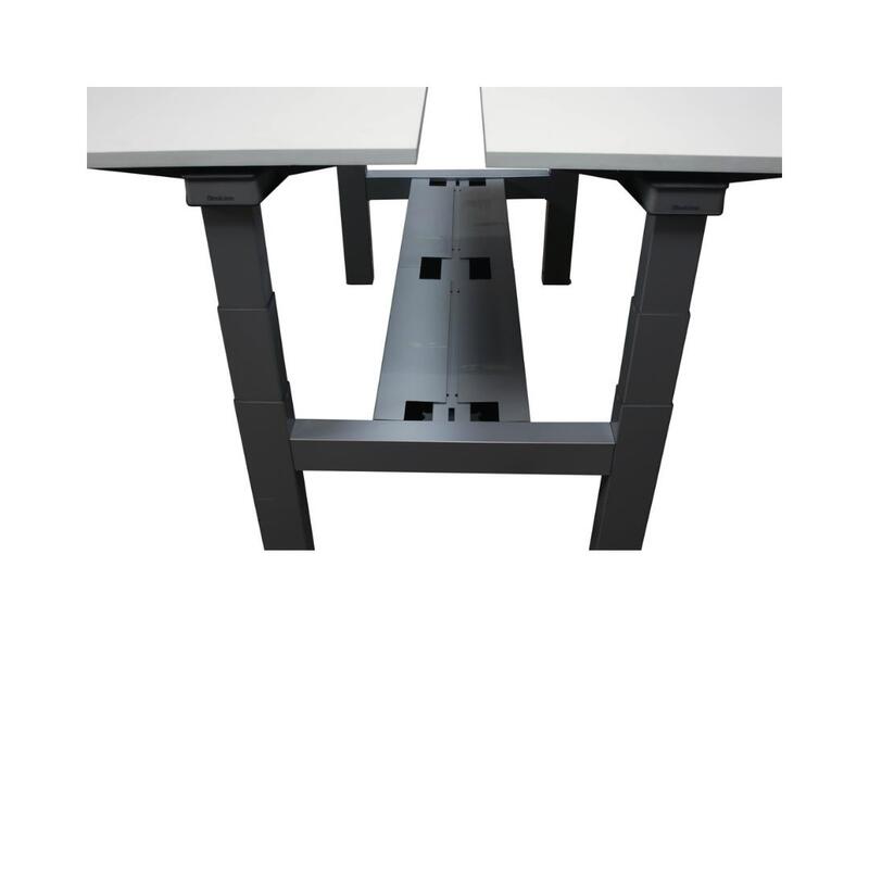 Used Adjustable Height Double Desk for 2, White - Thumbnail 3