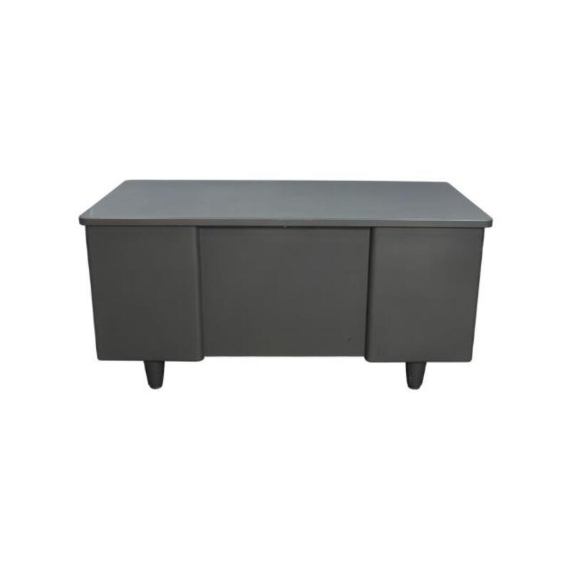 McDowell & Craig Used Rustic 30×60 Metal Double Pedestal Desk, Gray - Thumbnail 2