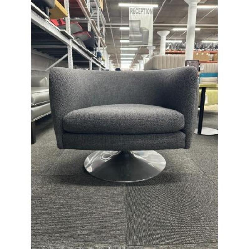 Knoll D'Urso Swivel Chair (Grey) - Thumbnail 3