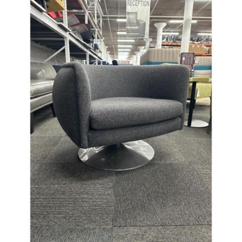 Knoll D'Urso Swivel Chair (Grey) - Thumbnail 2