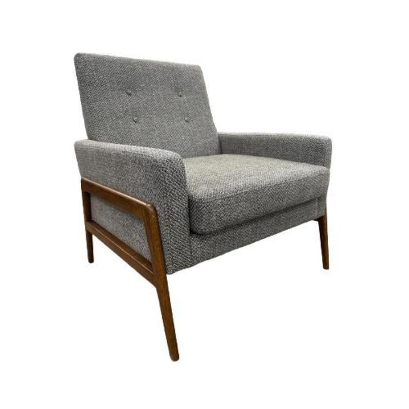 West Elm Henley Chair (Grey/Walnut) - Image 1