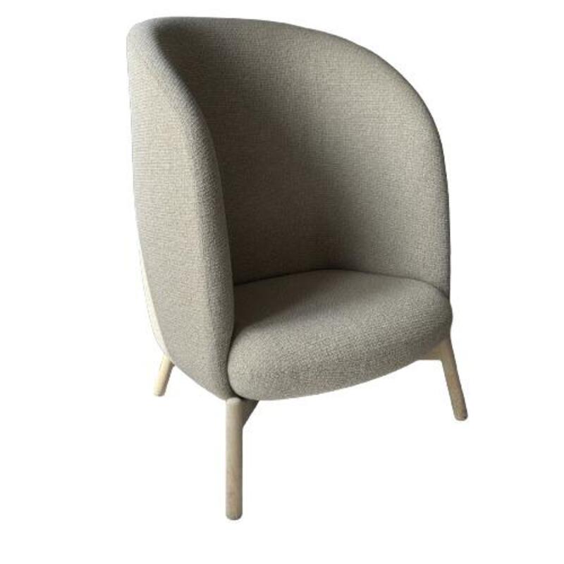 Halle Nest Egg Lounge Chair by Hightower (Tan/Wood) - Image 1