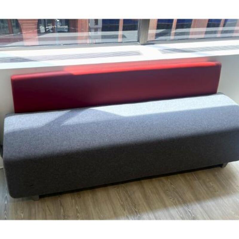 Allsteel MindShare 2 Seat Bench (Red/Dark Grey) - Thumbnail 2