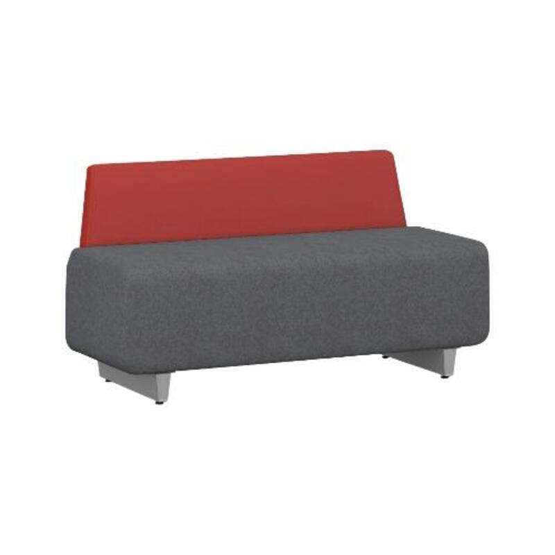 Allsteel MindShare 2 Seat Bench (Red/Dark Grey) - Image 1