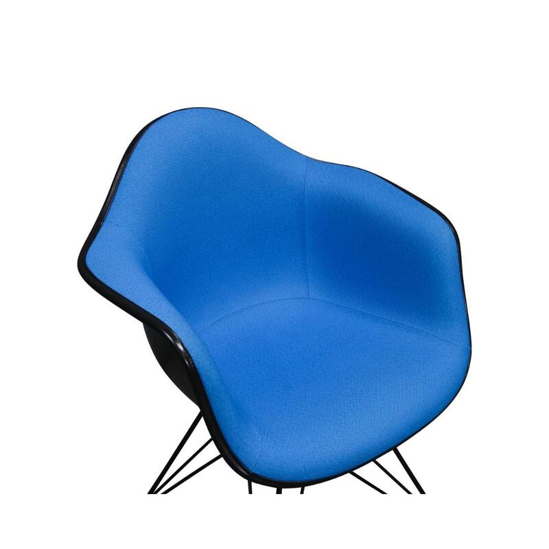 Eames Used Molded Plastic Armchair, Blue and Black - Thumbnail 2