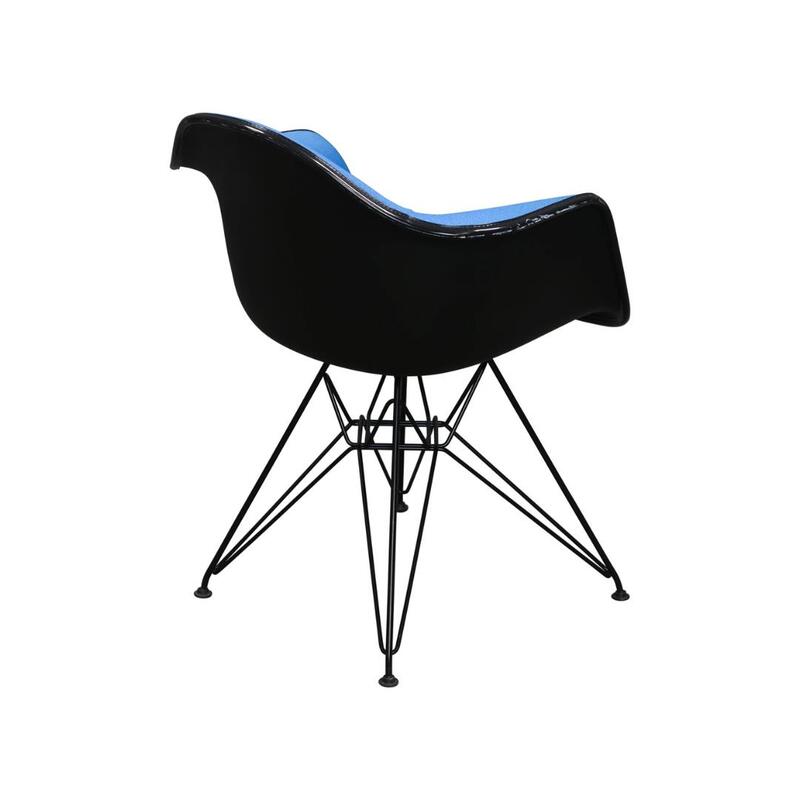Eames Used Molded Plastic Armchair, Blue and Black - Thumbnail 3