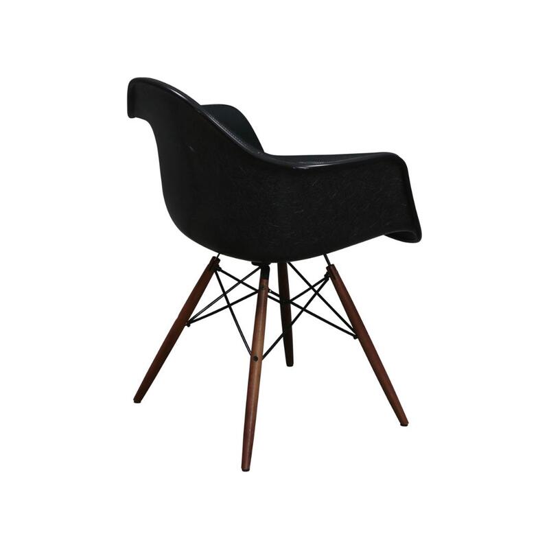Herman Miller Eames Used Molded Fiberglass Armchair, Black Pattern - Thumbnail 2