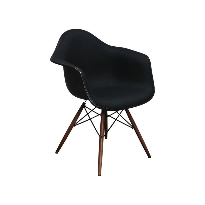 Herman Miller Eames Used Molded Fiberglass Armchair, Black Pattern - Image 1