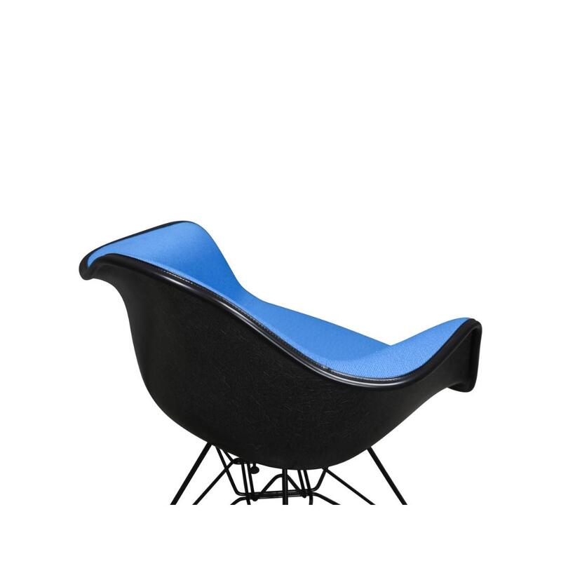 Eames Used Molded Fiberglass Armchair, Blue and Black - Thumbnail 4
