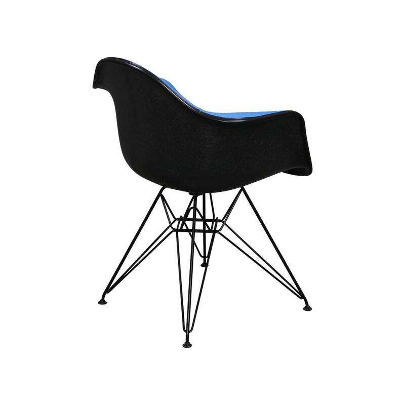Eames Used Molded Fiberglass Armchair, Blue and Black - Thumbnail 2