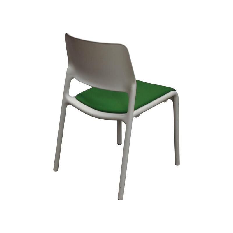 Spark Used Stack Chair, Gray and Green - Thumbnail 2