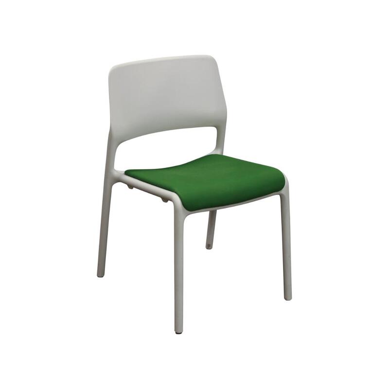 Spark Used Stack Chair, Gray and Green - Image 1