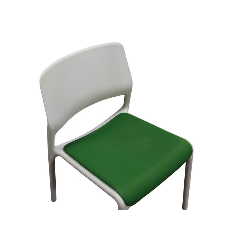 Spark Used Stack Chair, Gray and Green - Thumbnail 3